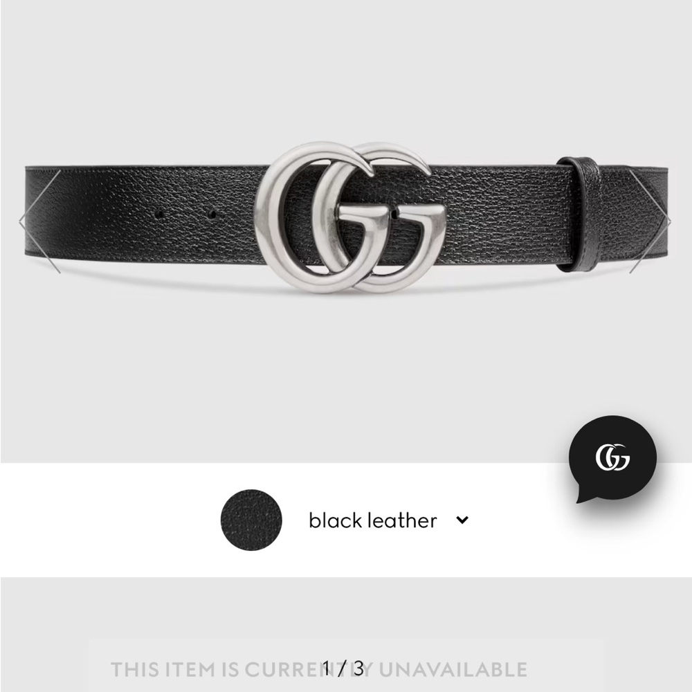 Gucci Black Leather Belt - Picture 3 of 4